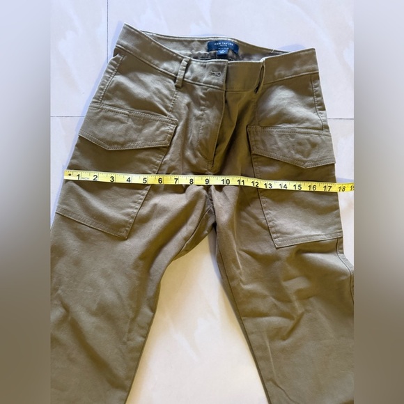 Ann Taylor Petite green  business casual pants pockets buttons comfortable cuff - Picture 9 of 12